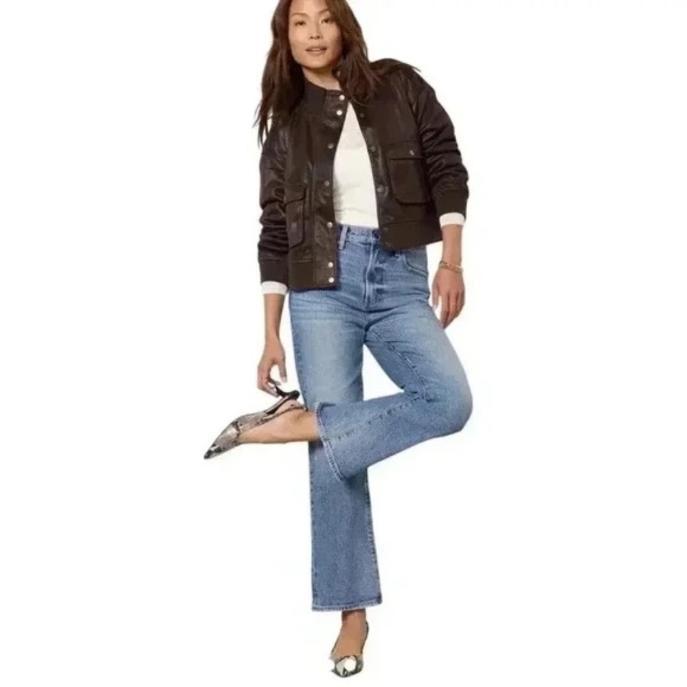Pistola Ally Ankle Boot Cut Denim Jeans High Rise Cropped Medium Wash